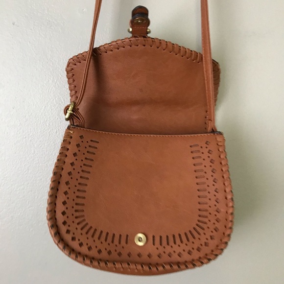 Boho vintage style crossbody leather purse - Picture 5 of 8